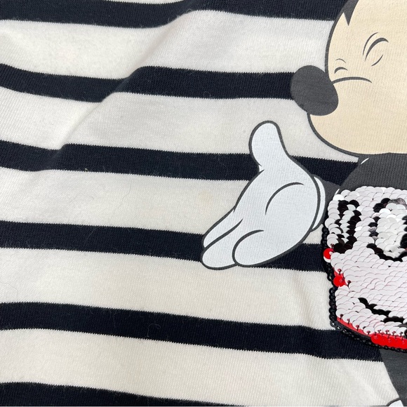 Zara Disney and Friends Mickey Black and White Striped Crop Size 8 - Picture 6 of 7